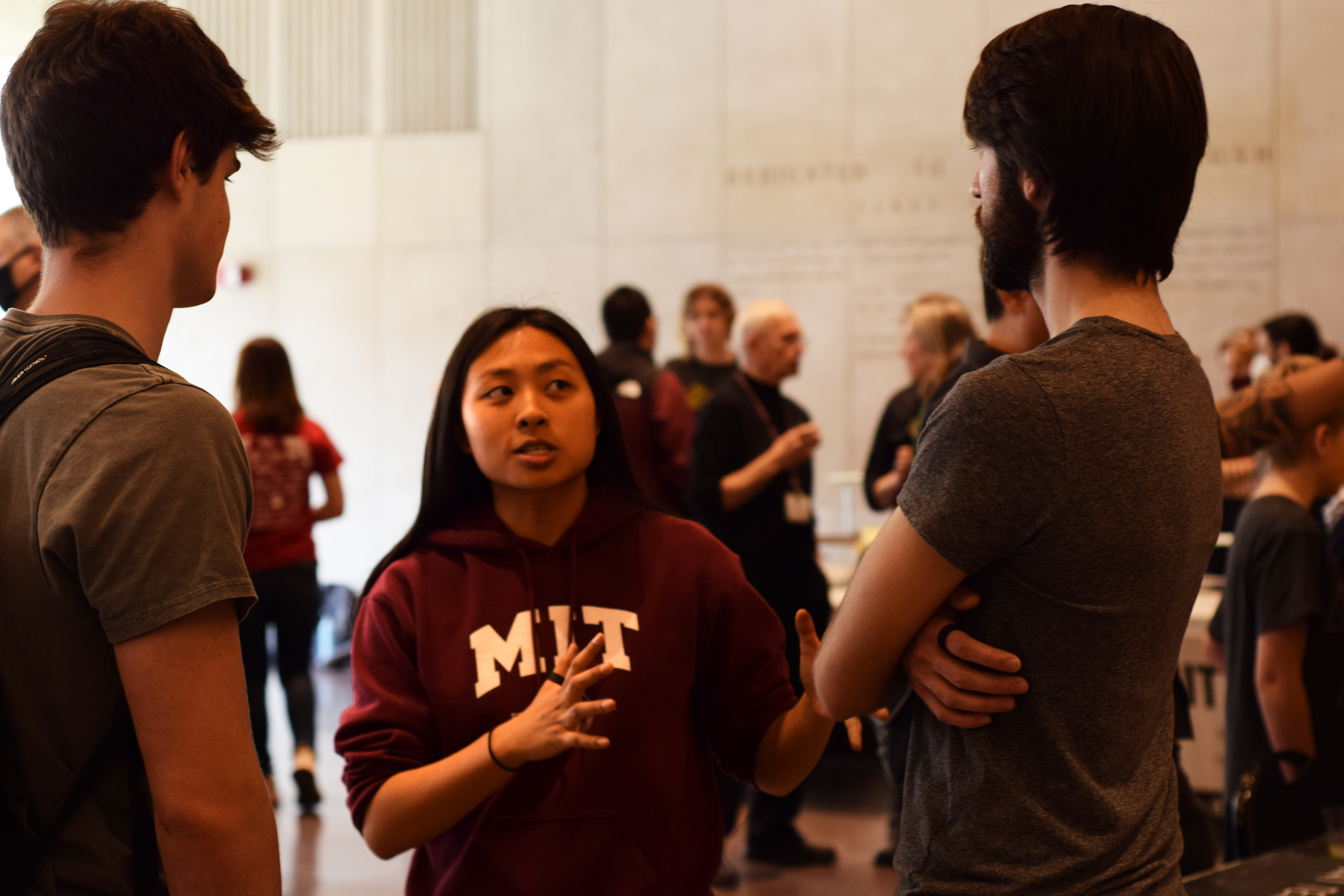 Audrey Chen, Caption of Arcturus, speaking with two students