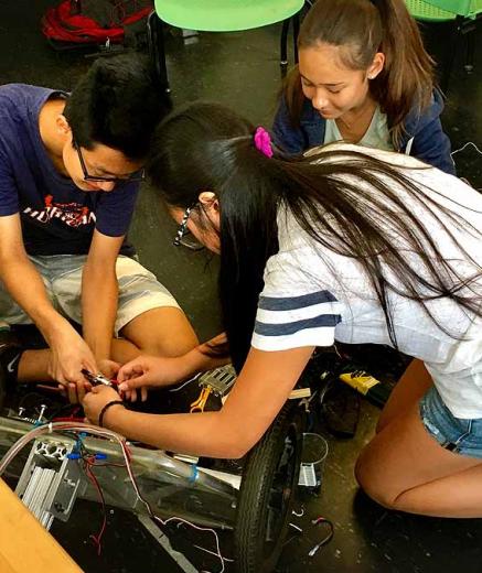 Students in the summer Engineering Design Workshop